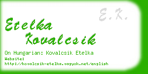 etelka kovalcsik business card